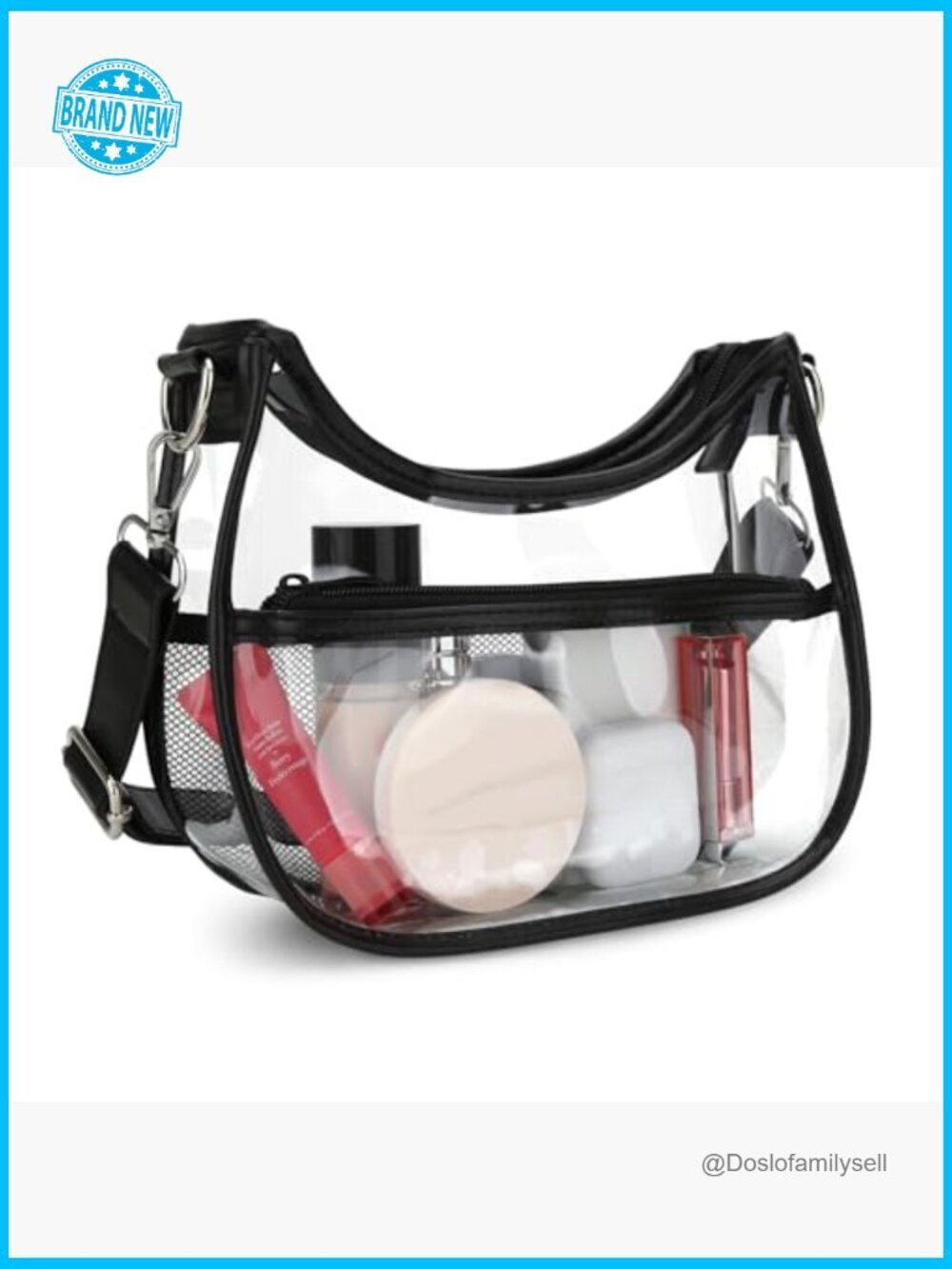 Clear Crossbody Bag for Stadium Events Transparent PVC Underarm Bag with - Picture 4 of 7
